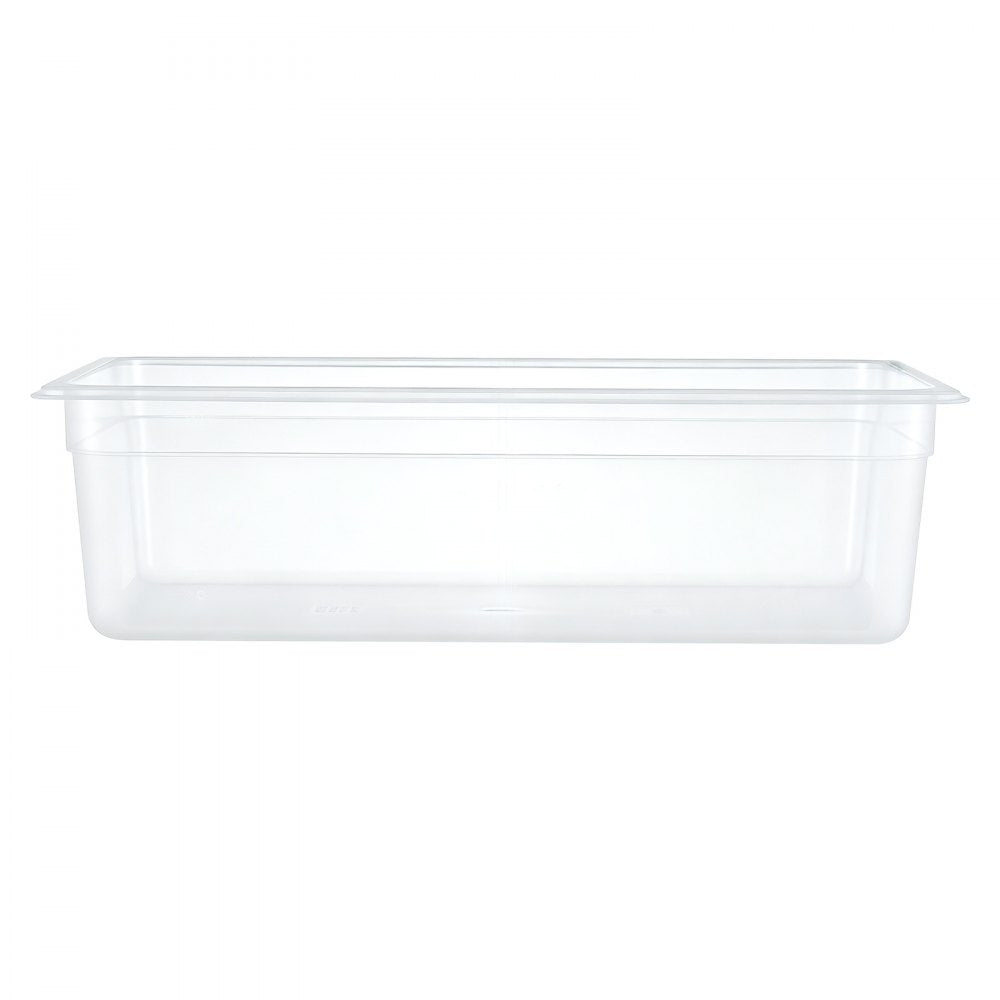 VEVOR 4-Pack Polypropylene Food Pans, Full Size, 6" Deep, Lid, Prep Table for Restaurants, Buffets and Salad Bars, Commercial Food Storage Containers, Dishwasher Compatible, Stackable, Scale Markings