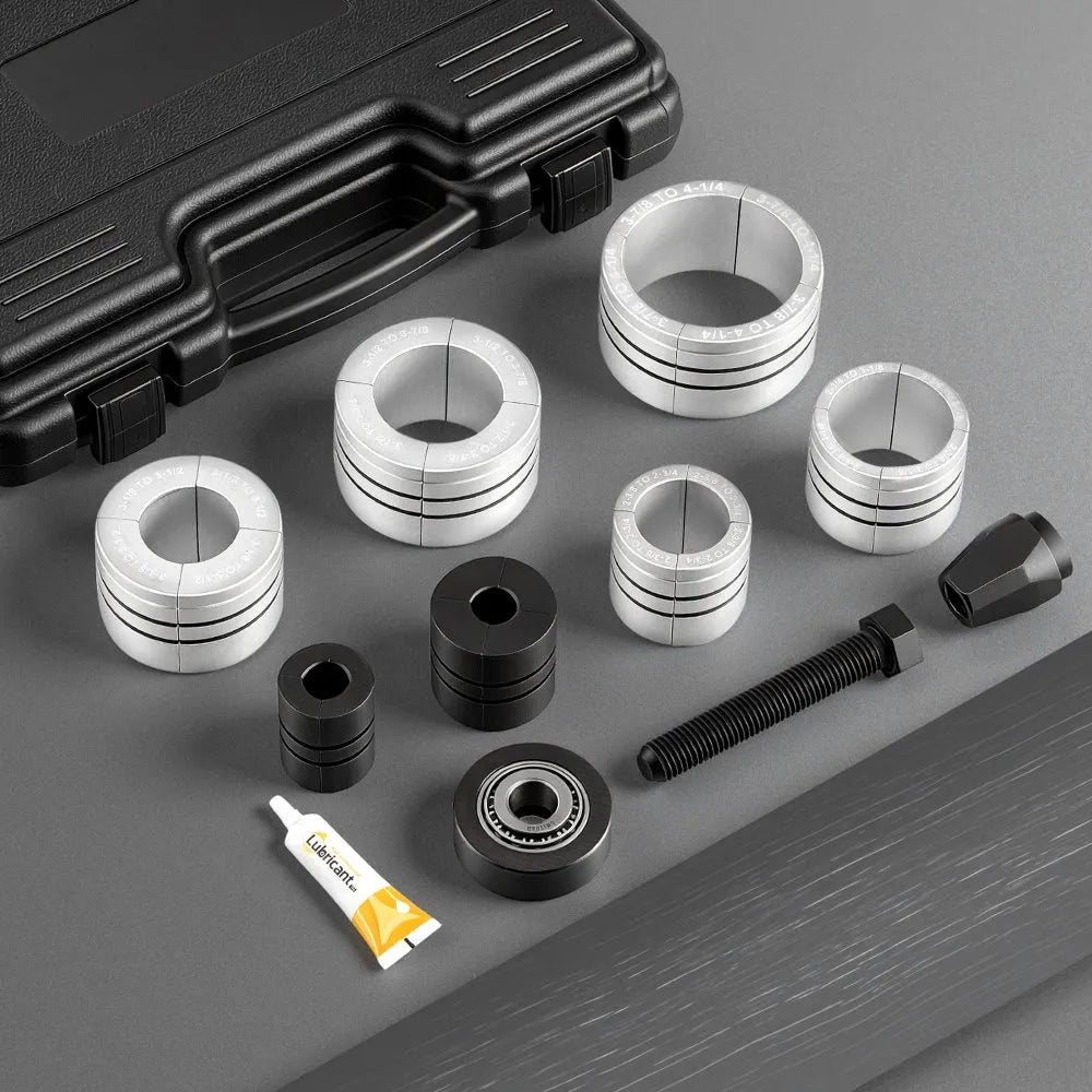 VEVOR Exhaust Pipe Expander Tool Kit, 1-5/8" to 4-1/4" Exhaust Pipe Stretcher, Muffler Pipes Spreader with 7 Heavy-Duty Collects & Storage Case, Automotive Car Tool Kit for Tailpipes Tubes