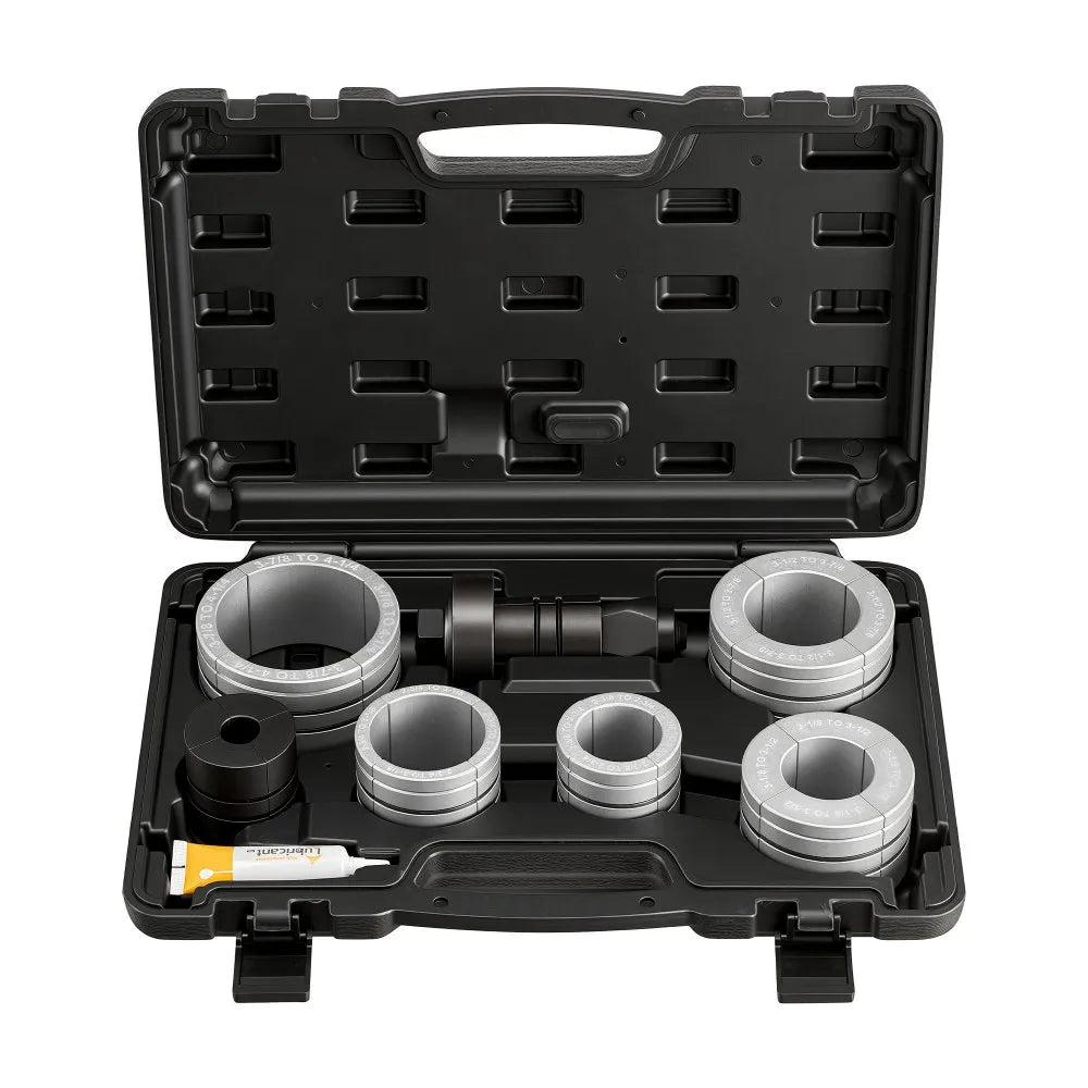 VEVOR Exhaust Pipe Expander Tool Kit, 1-5/8" to 4-1/4" Exhaust Pipe Stretcher, Muffler Pipes Spreader with 7 Heavy-Duty Collects & Storage Case, Automotive Car Tool Kit for Tailpipes Tubes