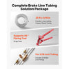 VEVOR 3/16" Brake Line Repair Kit, 45° Single Brake Line Flaring Tool Kit, 25FT Copper-Coated Brake Line with 20 Fittings & 2 Unions, 3-in-1 Tube Bender (1/4", 5/16", 3/8"), Tube Cutter Included
