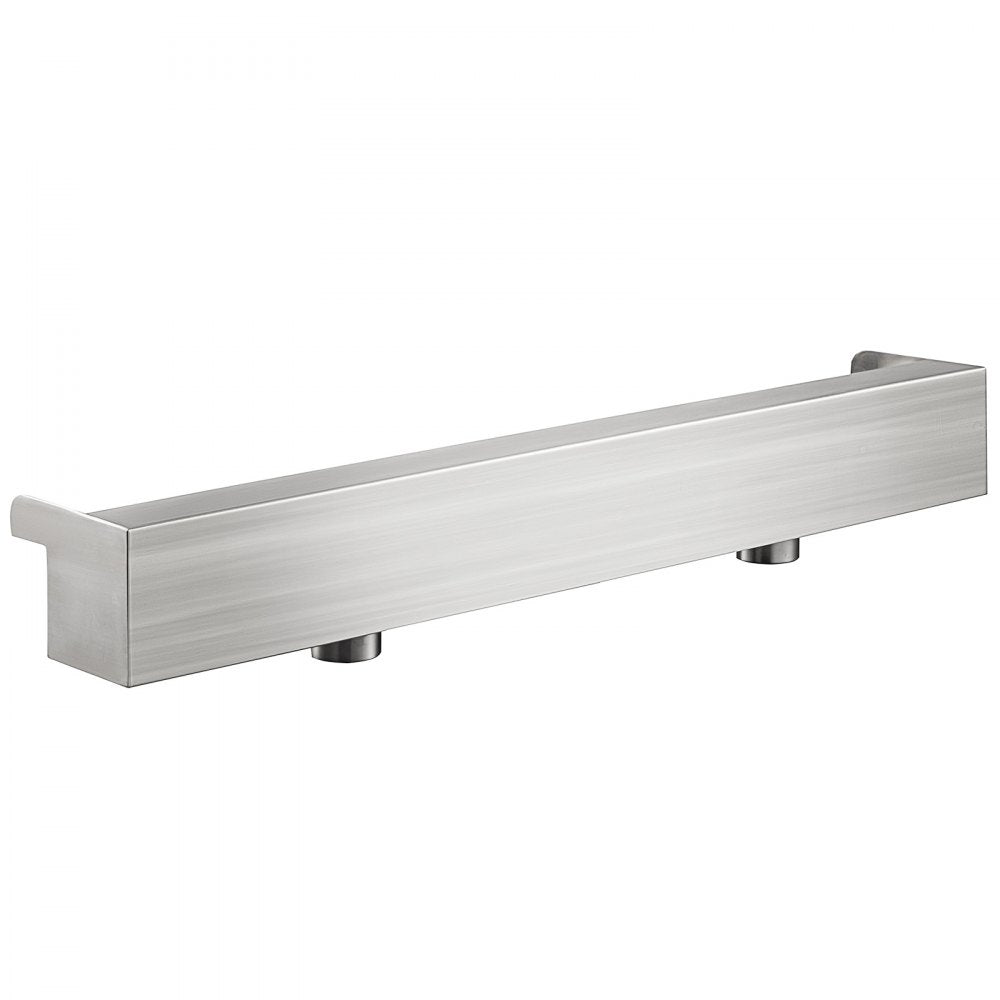 VEVOR Pool Fountain Stainless Steel Pool Waterfall Spillway with Pipe Connector Rectangular Garden Outdoor (59.1\")