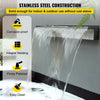 VEVOR Pool Fountain Stainless Steel Pool Waterfall 23.6\" x 4.5\" x 3.1\"(W x D x H) Waterfall Spillway with Pipe Connector Rectangular Garden Outdoor, Silver