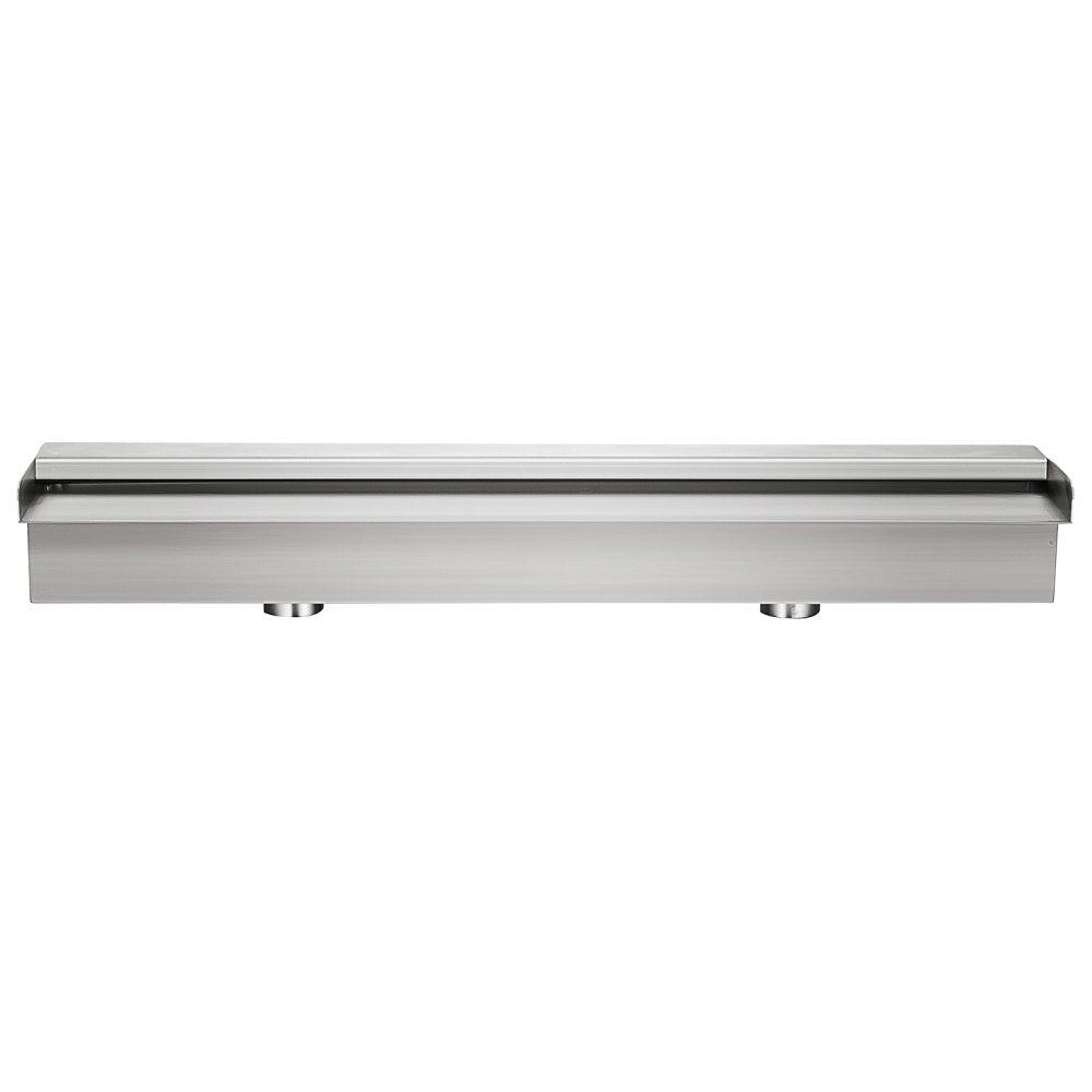 VEVOR Pool Fountain Stainless Steel Pool Waterfall 23.6\" x 4.5\" x 3.1\"(W x D x H) Waterfall Spillway with Pipe Connector Rectangular Garden Outdoor, Silver