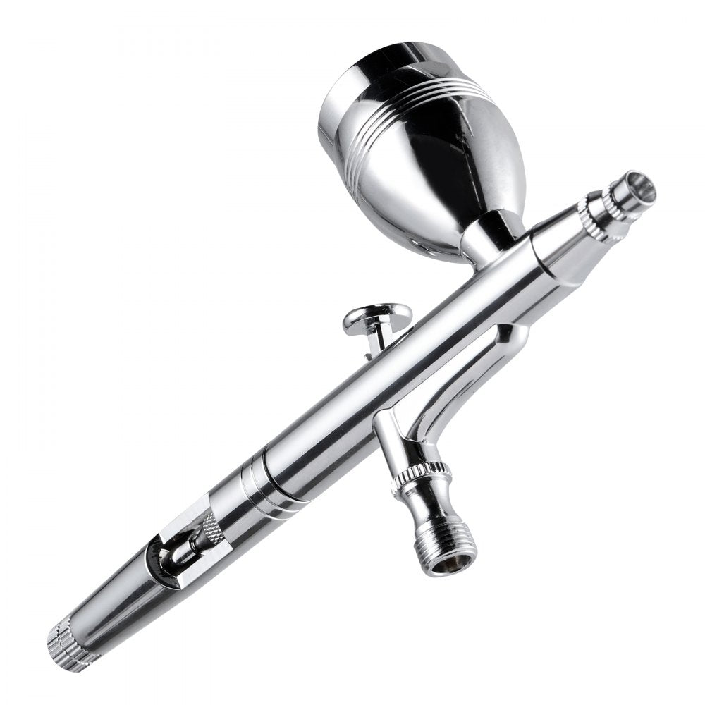 VEVOR Airbrush Gun, Dual Action Gravity Feed with 0.3 mm and 0.5 mm Nozzles, Airbrush Kit with 2/7/12ml Copper Cups and Cleaning Accessories, Ideal for Painting Models, Desserts, Cakes, and Nail Art