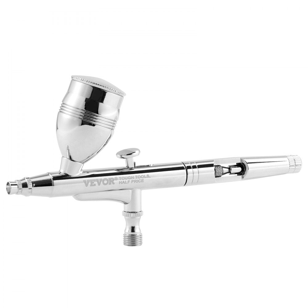 VEVOR Airbrush Gun, Dual Action Gravity Feed with 0.3 mm and 0.5 mm Nozzles, Airbrush Kit with 2/7/12ml Copper Cups and Cleaning Accessories, Ideal for Painting Models, Desserts, Cakes, and Nail Art