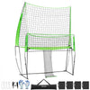 VEVOR Volleyball Training Net System, Freely Height-Adjustable Practice Equipment with Ball Return, 8x11ft Portable Net Station, Easy Setup for Backyard Indoor Outdoor Serving Spiking Improve Accuracy