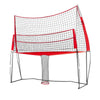 VEVOR 2-in-1 Volleyball Training Net System, Freely Height-Adjustable Practice Equipment with Ball Return, Portable Net Station, Easy Setup for Backyard Indoor Outdoor Serving Spiking Improve Accuracy