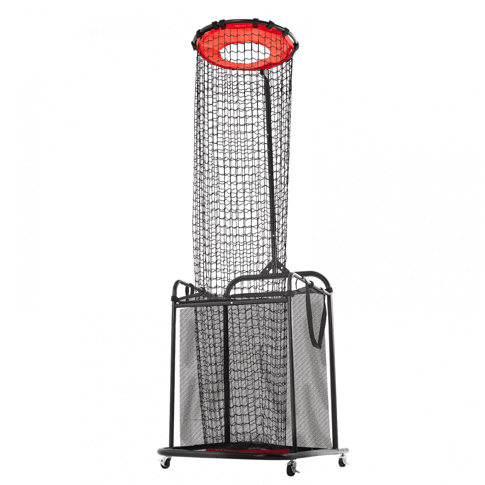 VEVOR Volleyball Setter Training Equipment, Angle and Height Adjustable Volleyball Trainer, Portable Practice Net with Cart, Wheels, Carrying Bag, Indoor Outdoor Target Net for Serving Spiking Setting