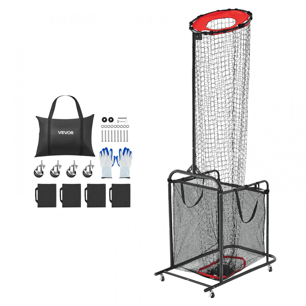 VEVOR Volleyball Setter Training Equipment, Angle and Height Adjustable Volleyball Trainer, Portable Practice Net with Cart, Wheels, Carrying Bag, Indoor Outdoor Target Net for Serving Spiking Setting