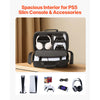 VEVOR PS5 Carrying Case, Travel Bag for Playstation 5 Slim Shockproof EVA, Soft Interior Lining & Padded Dividers for Extra Protection, Spacious Design with Carry Handle for Storage, Home & Party
