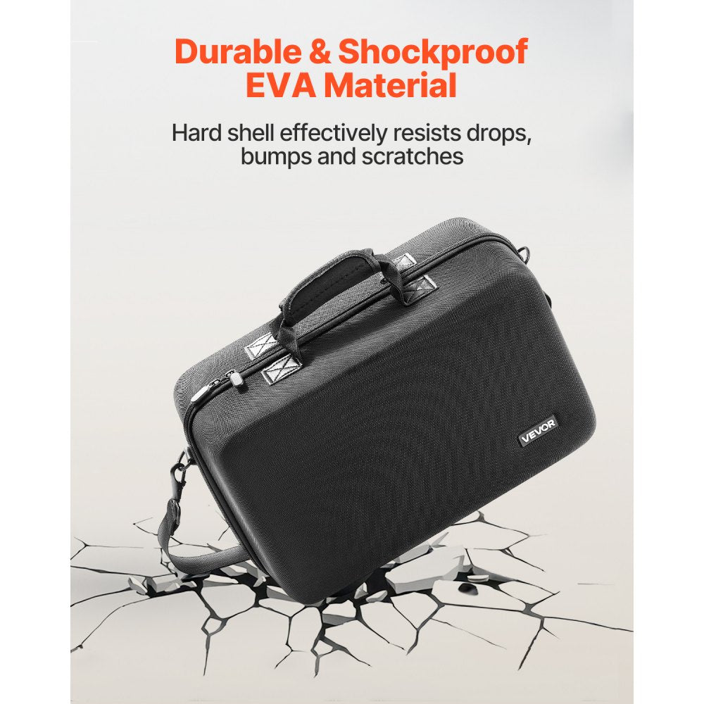 VEVOR PS5 Carrying Case, Travel Bag for Playstation 5 Shockproof EVA, Soft Interior Lining & Padded Dividers for Extra Protection, Spacious Design with Carry Handle for Storage, Home & Party