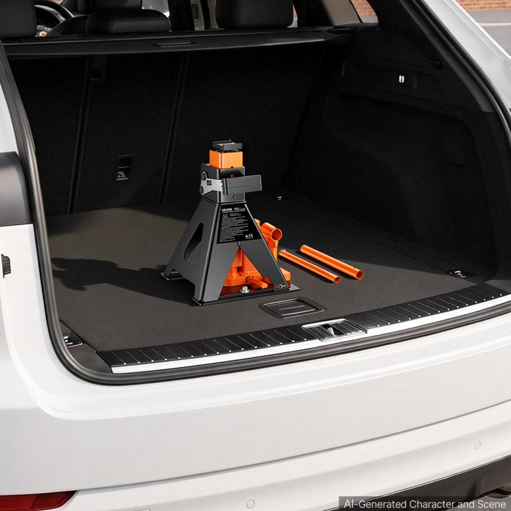 VEVOR Hydraulic Bottle Jack and Jack Stand in One 3 Ton (6613.9 lbs) Lift, for Sedans, Compact SUVs & Small Vans, 10.75"-21.14" Lifting Range, All-in-One Heavy Duty Vehicle Unijack with Wide Base