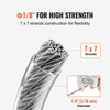 VEVOR Wire Rope Kit, 1/8" 100 ft 304 Stainless Steel Cable with 59 Accessories, 650 lbs Breaking Strength, 7x7 Strands Construction Marine Aircraft Grade for Handrail Stair Decking Fence Outdoors