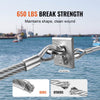 VEVOR Wire Rope Kit, 1/8" 100 ft 304 Stainless Steel Cable with 59 Accessories, 650 lbs Breaking Strength, 7x7 Strands Construction Marine Aircraft Grade for Handrail Stair Decking Fence Outdoors