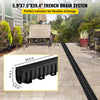 VEVOR Trench Drain System, Channel Drain with Plastic Grate, 5.9x7.5-Inch HDPE Drainage Trench, Black Plastic Garage Floor Drain, 4x39 Trench Drain Grate, with 4 End Caps, for Garden, Driveway-4 Pack