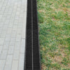 VEVOR Trench Drain System, Channel Drain with Plastic Grate, 5.9x7.5-Inch HDPE Drainage Trench, Black Plastic Garage Floor Drain, 5x39 Trench Drain Grate, with 5 End Caps, for Garden, Driveway-5 Pack