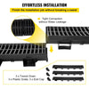 VEVOR Trench Drain System, Channel Drain with Plastic Grate, 5.7x3.1-Inch HDPE Drainage Trench, Black Plastic Garage Floor Drain, 3x39 Trench Drain Grate, with 3 End Caps, for Garden, Driveway-3 Pack