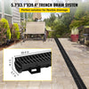 VEVOR Trench Drain System, Channel Drain with Plastic Grate, 5.7x3.1-Inch HDPE Drainage Trench, Black Plastic Garage Floor Drain, 4x39 Trench Drain Grate, with 4 End Caps, for Garden, Driveway-4 Pack