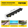VEVOR Trench Drain System, Channel Drain with Plastic Grate, 5.7x3.1-Inch HDPE Drainage Trench, Black Plastic Garage Floor Drain, 5x39 Trench Drain Grate, with 5 End Caps, for Garden, Driveway-5 Pack
