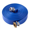 VEVOR Discharge Hose 1-1/2" x 100 ft PVC Lay Flat Backwash Water Pump Hose, for Swimming Pool Sand Filter & Sump Pump, Water Transfer Drainage, Weather & Burst-Resistant, with Pin Lug Fittings, Blue