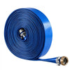 VEVOR Discharge Hose 1-1/2" x 100 ft PVC Lay Flat Backwash Water Pump Hose, for Swimming Pool Sand Filter & Sump Pump, Water Transfer Drainage, Weather & Burst-Resistant, with Pin Lug Fittings, Blue