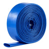 VEVOR Discharge Hose 1-1/2" x 50 ft PVC Lay Flat Backwash Water Pump Hose, for Swimming Pool Sand Filter & Sump Pump, Heavy Duty, Water Transfer Drainage, Weather & Burst-Resistant, with Clamps, Blue