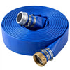 VEVOR Discharge Hose 2" x 100 ft PVC Lay Flat Backwash Water Pump Hose, for Swimming Pool Sand Filter & Sump Pump, Water Transfer Drainage, Weather & Burst-Resistant, with Pin Lug Fittings, Blue