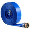 VEVOR Discharge Hose 2" x 100 ft PVC Lay Flat Backwash Water Pump Hose, for Swimming Pool Sand Filter & Sump Pump, Water Transfer Drainage, Weather & Burst-Resistant, with Pin Lug Fittings, Blue