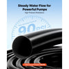 VEVOR Discharge Hose 2" x 100 ft PVC Lay Flat Backwash Water Pump Hose, for Swimming Pool Sand Filter & Sump Pump, Heavy Duty, Water Transfer Drainage, Weather & Burst-Resistant, with Clamps, Black