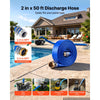 VEVOR Discharge Hose 2" x 50 ft PVC Lay Flat Backwash Water Pump Pool Hose, for Swimming Pool Sand Filter & Sump Pump, Water Transfer Drainage, Weather & Burst-Resistant, with Pin Lug Fittings, Blue