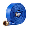 VEVOR Discharge Hose 2" x 50 ft PVC Lay Flat Backwash Water Pump Pool Hose, for Swimming Pool Sand Filter & Sump Pump, Water Transfer Drainage, Weather & Burst-Resistant, with Pin Lug Fittings, Blue