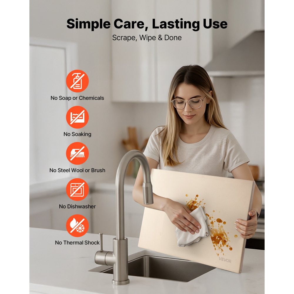 VEVOR Pizza Stone, 20 x 14 x 0.6 in Rectangular Cordierite Pizza Stone, 1450℉ Heat-Resistant Cook Stone, Extra Large Baking-Stone with Metal Peel, Scraper, for Kitchen Bake Oven, BBQ Grill