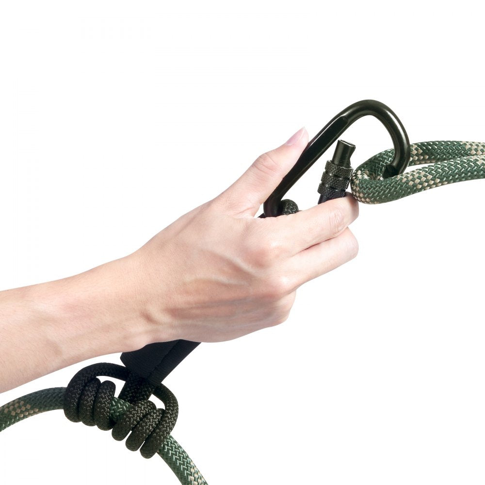 VEVOR Tree Stand Safety Rope, 30 ft/91.44 m Treestand Lifeline Rope 30KN Breaking Tension, 0.6'' Hunting Safety Line with Prusik Knot, 2pcs Carabiner and Silencer, for Treestrap and Climbing