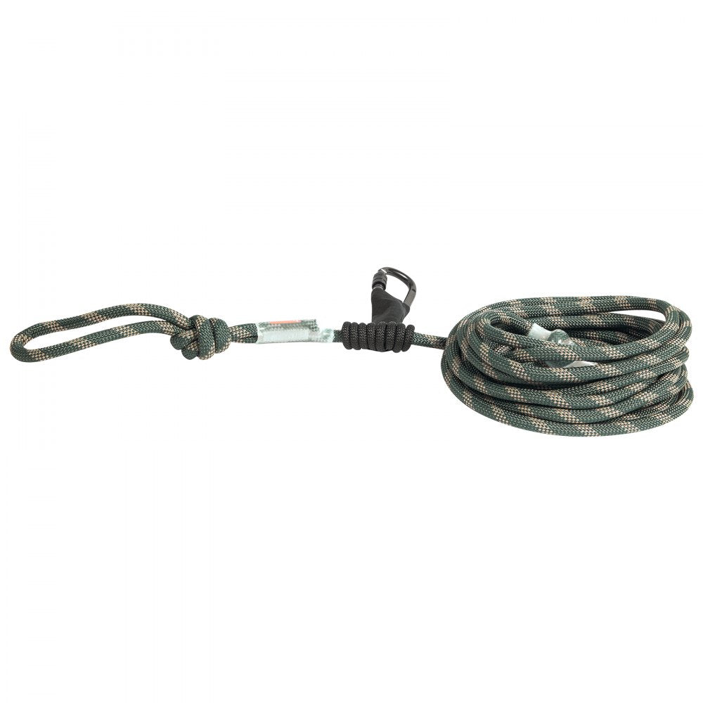 VEVOR Tree Stand Safety Rope, 30 ft/91.44 m Treestand Lifeline Rope 30KN Breaking Tension, 0.6'' Hunting Safety Line with Prusik Knot, 2pcs Carabiner and Silencer, for Treestrap and Climbing
