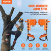 VEVOR Tree Climbing Spikes Set, 1 Pair Alloy Steel Climbing Spurs with Safety Rope and Safety Harness, 350lbs Load Capacity Tree Climbing Gear, Arborist Equipment for Climbers, Fruit Picking, Orange