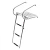 VEVOR Boat Ladder, 3 Steps, Stainless Steel Telescoping Folding Swim Deck Ladder for Rear Entry Inboard, 400 lbs Capacity with Wide Anti-Slip Steps & Handrails, for Outboards, Yacht, Pontoon Boats