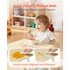 VEVOR Kids Table and 2 Chairs Set, Toddler Table and Chair Set with Rounded Edge Design & Graffiti Desktop, Wooden Desk for Art, Craft, Reading, Learning, Drawing, Classroom/Daycare/Home, Burlywood