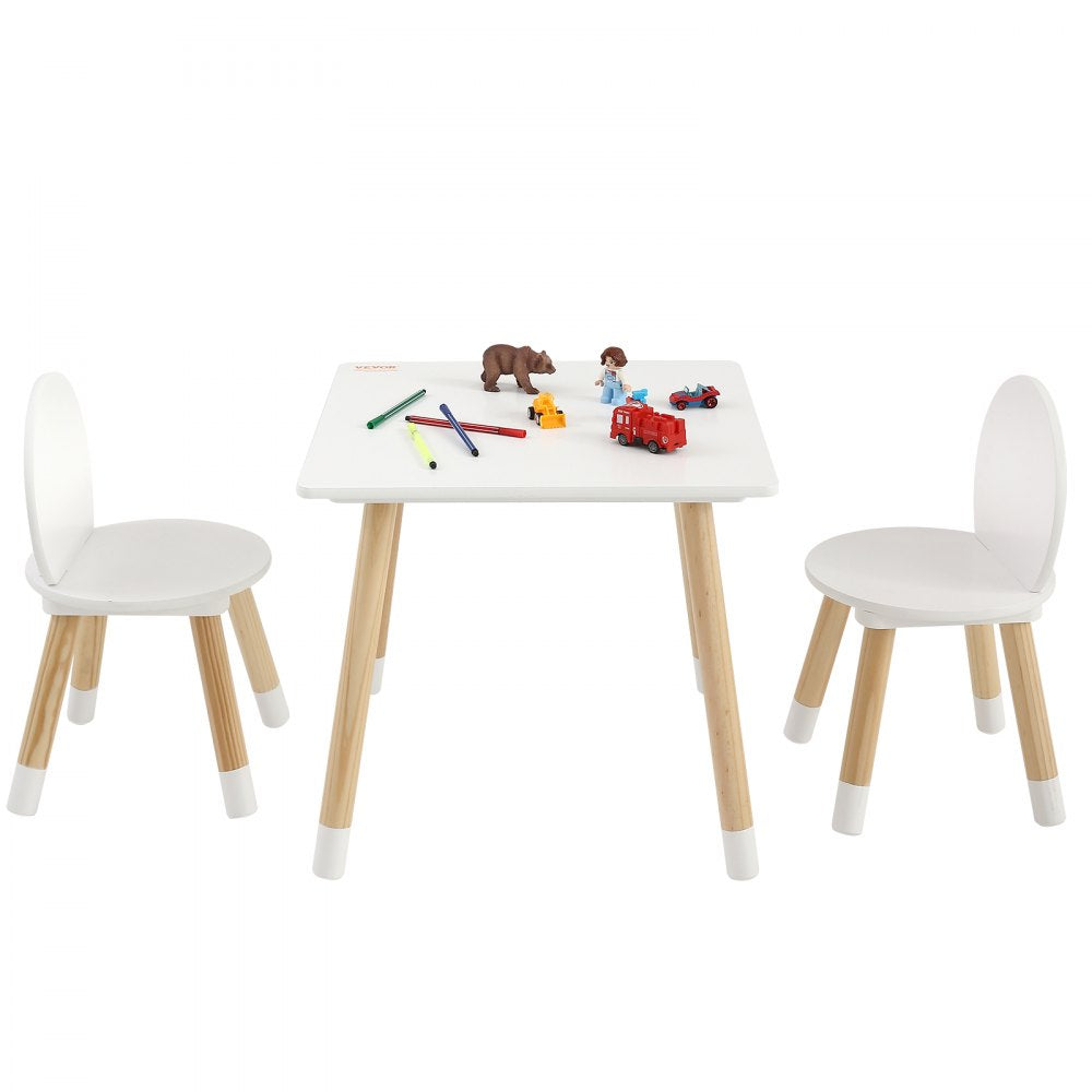 VEVOR Kids Table and 2 Chairs Set, Toddler Table and Chair Set, Children Multi-Activity Table for Art, Craft, Reading, Learning, 1 Table and 2 Chairs