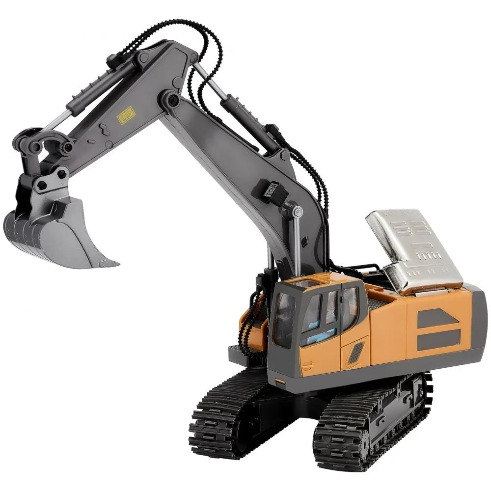 VEVOR Remote Control Excavator Toy, 11 Channel, 1:20 Scale Remote Control Digger Toy, RC Excavator with Lights & Sounds, Full Functional Construction Vehicles for Kids, 2 Batteries, Birthday Present
