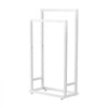 VEVOR Towel Rack, 2 Bars Metal Outdoor Towel Holder, Freestanding Pool Towel Hanger Stand Next to Hot Tub, Outdoor or Indoor Quilt Drying Rack Organizer, Ideal for Poolside, Bathroom, Spa, White