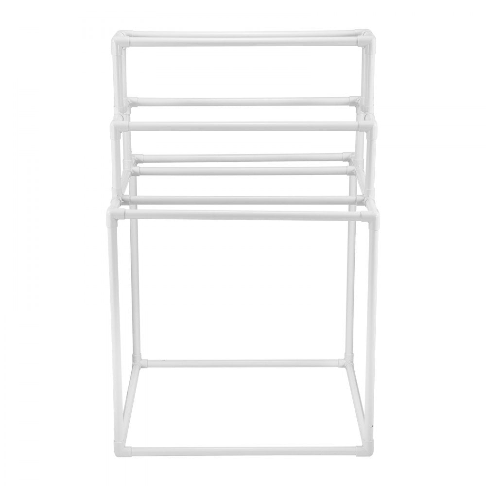VEVOR Towel Rack, 8 Bars Outdoor PVC Towel Holder, Freestanding Pool Towel Hanger Stand Next to Hot Tub, Outdoor Indoor Quilt Drying Rack Organizer, Ideal for Poolside, Bathroom, Spa, White