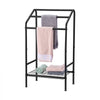 VEVOR Towel Rack, 3 Bars Outdoor Towel Holder with Metal Base, Freestanding Pool Towel Hanger Stand Next to Hot Tub, Outdoor Indoor Quilt Drying Rack Organizer, Ideal for Pool, Bathroom, Spa, Black