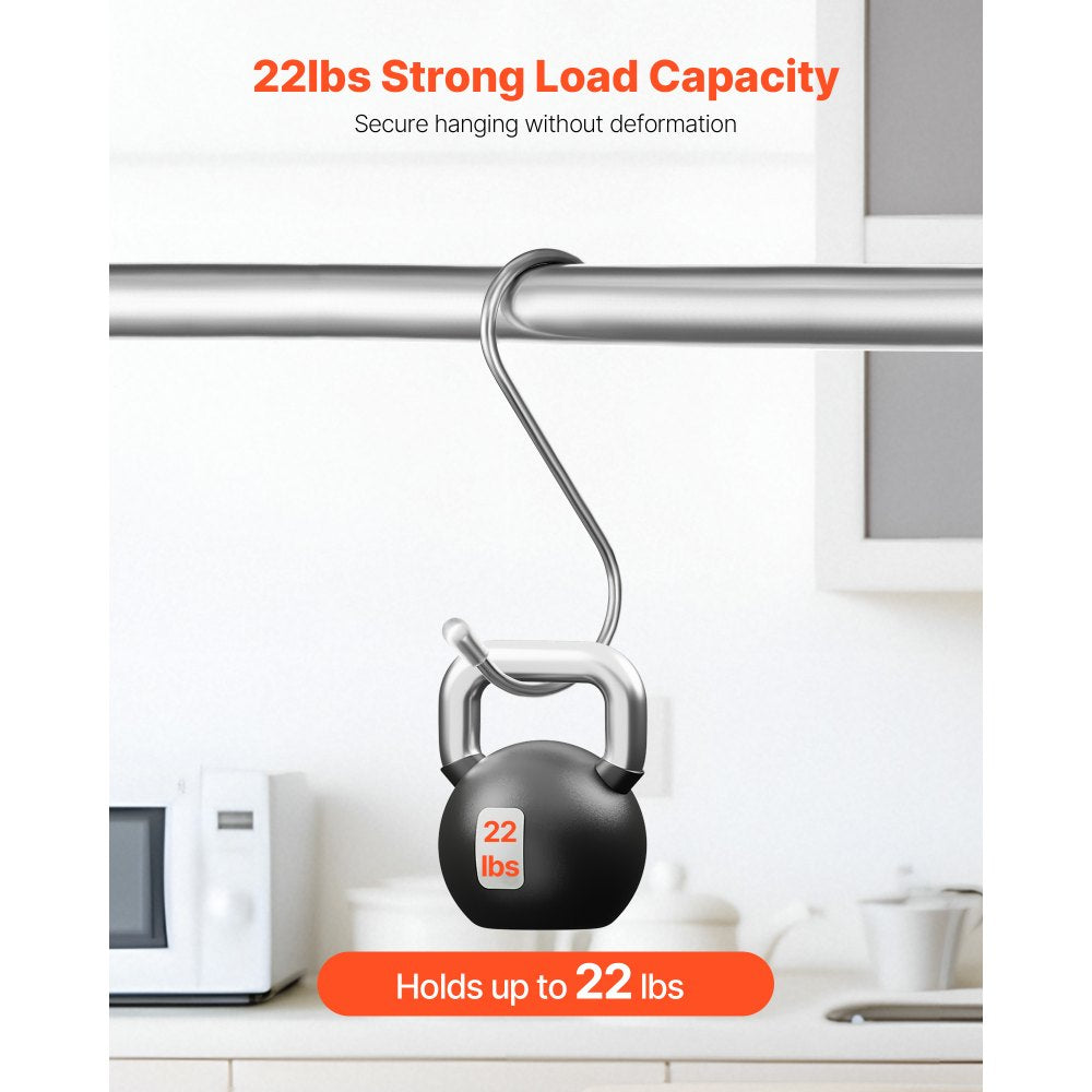 VEVOR S Hooks 40 Pack, 3.4 Inch Metal S Shaped Hangers of 22.05 LBS Load Capacity, Heavy Duty Stainless Steel Hanging Hooks for Hanging Plants, Jeans, Clothes in Garden, Closet, Kitchen, Bathroom
