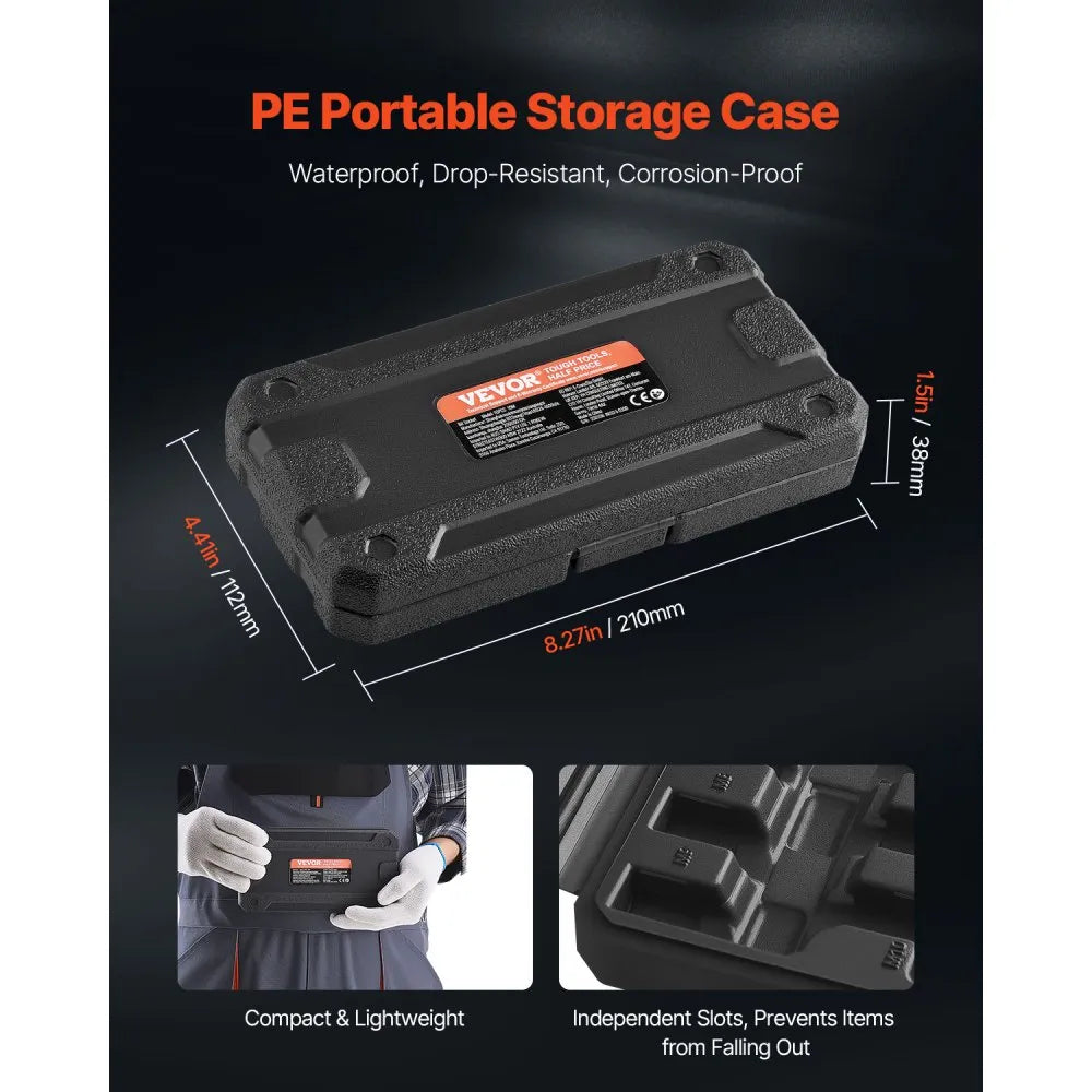 VEVOR XZN Triple Square Spline Bit Socket Set, 10-Piece M4 - M18, Premium Cr-V Steel, 1/4 in, 3/8 in, and 1/2 in Drives, with Enhanced Storage Case, Triple Square Socket Set for Hand Use, Automotive