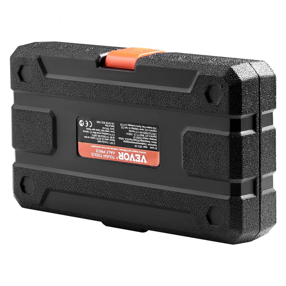 VEVOR Extra Long Allen Hex Bit Socket Set, 18-Piece 3/8 inch Drive, S2 Alloy Steel and Cr-V Steel, Standard SAE and Metric 1/8-Inch-3/8-Inch, 3-12mm, with Enhanced Storage Case, for Mechanics