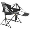 VEVOR Reclining Camping Chair, 300 lbs Load Camping Hammock Chair, Rocking Lounge Folding Chair with Footrest, Storage Bag, Headrest & Adjustable Backrest, for Camping and Other Outdoor Activities