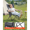 VEVOR Reclining Camping Chair, 4 Adjustable Positions, Portable Folding Lounger for Adults, Mesh Beach Chair with Headrest & Foot Rest, Supports 220 lbs, Heavy Duty Camp Chairs for Patio, Gray