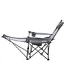 VEVOR Reclining Camping Chair, 4 Adjustable Positions, Portable Folding Lounger for Adults, Mesh Beach Chair with Headrest & Foot Rest, Supports 220 lbs, Heavy Duty Camp Chairs for Patio, Gray