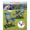 VEVOR Reclining Camping Chair, 4 Adjustable Positions, Portable Folding Lounger for Adults, Mesh Beach Chair with Headrest & Foot Rest, Supports 220 lbs, Heavy Duty Camp Chairs for Patio, Blue
