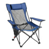 VEVOR Reclining Camping Chair, 4 Adjustable Positions, Portable Folding Lounger for Adults, Mesh Beach Chair with Headrest & Foot Rest, Supports 220 lbs, Heavy Duty Camp Chairs for Patio, Blue